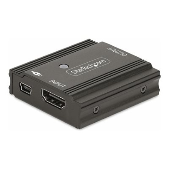 StarTech.com 33ft (10m) 8K 60Hz HDMI Signal Booster, Active HDMI 2.1 Inline Repeater and Video Signal Amplifier up to 8K 60Hz/4K 144Hz, Compact HDMI Cable Extender - HDMI Signal Extension (33FT-8K-HDMI-BOOSTER) - Video/audio nástavec - vysílac - HDMI - 2 porty - až 10 m - kompatibilní s TAA