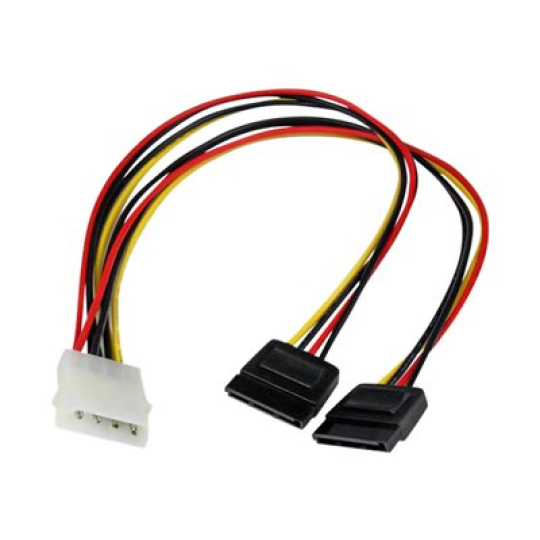 StarTech.com 12in LP4 to 2x SATA Power Y Cable Adapter - Molex to to Dual SATA Power Adapter Splitter - Adaptér napájení - 4 pinové interní napájení (M) do SATA napájení (F) - pro P/N: BRACKET125PTP, HSB13SATSASB, HSB1SATSASBA, HSB1SATSASVA, HSB43SATSASB, S322M225R
