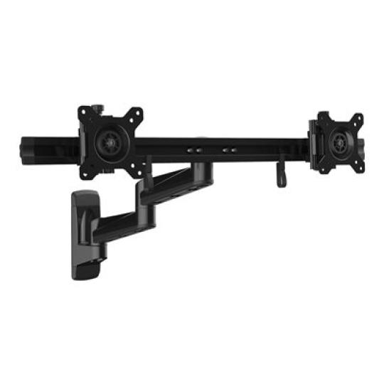 StarTech.com Wall Mount Dual Monitor Arm, Articulating Ergonomic VESA Wall Mount for 2x 24" Displays, Synchronized Adjustable Crossbar, Tilt/Swivel/Rotate, Double Screen Mount Bracket - Multi Monitor Wall Mount (ARMDUALWALL) - Držák - nastavitelné rameno - pro 2 monitory - vysoce odolná ocel - velikost obrazovky: 15"-24" - montáž na stenu