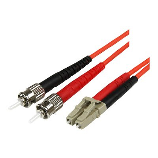Startech 1m Fiber Optic Cable - Multimode Duplex 50/125 - LSZH - LC/ST - OM2 - LC to ST Fiber Patch Cable - Patch kabel - ST nekolik režimu (M) do multirežim LC (M) - 1 m - 1 m - optické vlákno - duplex - 50 / 125 mikron - OM2 - lisovaný - oranžová - pro P/N: MCM1110MMLC