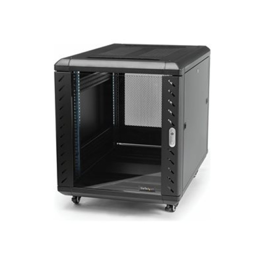 StarTech.com 15U 19" Server Rack Cabinet, 4 Post Adjustable Depth (6-32") Locking Knock Down Network/Computer Equipment Enclosure, Mobile with Glass Door & Casters, HP ProLiant ThinkServer - 15U Knock Down Rack (RK1536BKF) - Rozvadec stojanový skrín - 4 pozice - podlahové provedení - cerná - 15U - 19"