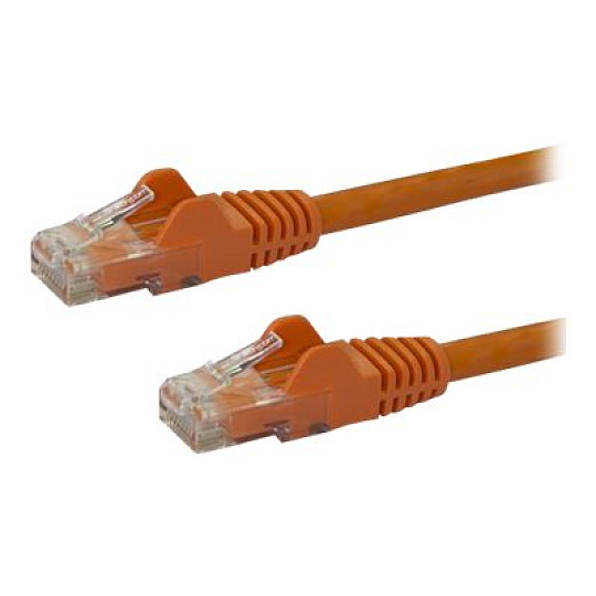 Startech 50cm CAT6 Ethernet Cable, 10 Gigabit Snagless RJ45 650MHz 100W PoE Patch Cord, CAT 6 10GbE UTP Network Cable w/Strain Relief, Orange, Wiring is UL Certified/TIA - Category 6 - 24AWG (N6PATC50CMOR) - Sítový kabel - RJ-45 (M) do RJ-45 (M) - 50 cm - UTP - CAT 6 - lisovaný, provedení bez hrbolku, licna - oranžová