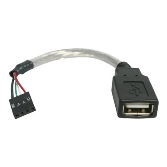 StarTech.com 6in USB 2.0 A to USB 4 Pin to Motherboard Header Adapter F/F - USB cable - USB (F) to 4 pin USB 2.0 header (F) - USBMBADAPT - Kabel USB - USB (F) do 4kolíkový header USB 2.0 (F) - 15 cm - pro P/N: 35FCREAD, 35FCREADBK, 35FCREADREM