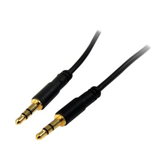 StarTech.com 3.5mm Audio Cable - 3 ft - Slim - M / M - AUX Cable - Male to Male Audio Cable - AUX Cord - Headphone Cable - Auxiliary Cable (MU3MMS) - Audio kabel - mini-phone stereo 3.5 mm s piny (male) do mini-phone stereo 3.5 mm s piny (male) - 91 cm - cerná - pro P/N: RKCOND17HD, SV231DPU34K, SV431DPDDUA2, SV431DPUA2, USBC2VGCAPRO, UVCHDCAP