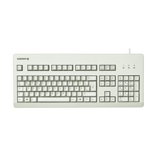 CHERRY G80-3000 - Klávesnice - PS/2, USB - americká - klávesový spínač: CHERRY MX Brown - světle šedá
