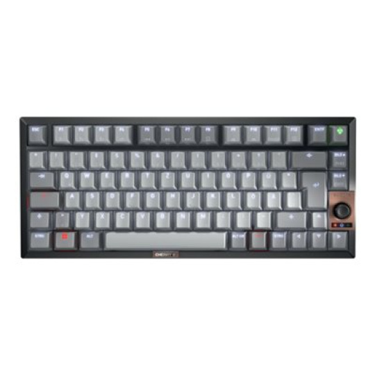 CHERRY KW 300 MX - Klávesnice - 75% - compact - podsvícení - bezdrátový - Bluetooth 5.2, USB-C - QWERTY - americká - klávesový spínač: CHERRY MX2A Brown - černá