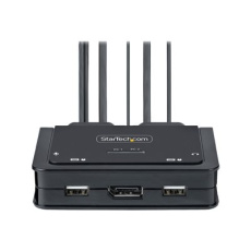StarTech.com 2-Port USB-C Cable KVM Switch, 4K 60Hz DisplayPort Output, Compact KVM with 4ft/1.2m USB Type-C/Audio Integrated Cables, Bus Powered - Remote Push-Button/Hotkey Switching (C2-D46-UC2-CBL-KVM) - Prepínac KVM / audio - kompaktní - 2 x KVM / zvuk - 1 místní uživatel - desktop StarTech.com 2-Port USB-C Cable KVM Switch, 4K 60Hz DisplayPort Output, Compact KVM with 4ft/1.2m USB Type-C/Audio Integrated Cables, Bus Powered - Remote Push-Button/Hotkey Switching (C2-D46-UC2-CBL-KVM) - Prepínac KVM / audio - kompaktní - 2 x KVM / zvuk - 1 místní uživatel - desktop