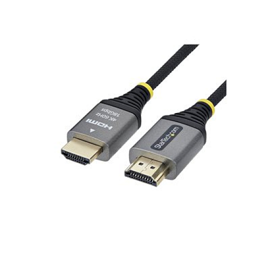 Startech - Prémiove vysoká rychlost - kabel HDMI s ethernetem - HDMI s piny (male) do HDMI s piny (male) - 3 m - odstínený - cerná a stríbrná - podpora 1440p (UWQHD) 144Hz, podpora 4K60Hz, Audio Return Channel (ARC), pletený, podpora HDR10, ultra flexible, rychlost prenosu dat až 18 Gbps, high-flex, pasivní