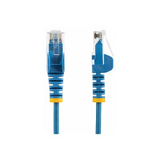 Startech 1.5m Slim LSZH CAT6 Ethernet Cable, 10 Gigabit Snagless RJ45 100W PoE Patch Cord, CAT 6 10GbE UTP Network Cable w/Strain Relief, Blue, ETL, Low Smoke Zero Halogen - Category 6 - 28AWG (N6PAT150CMBLS) - Patch kabel - RJ-45 (M) do RJ-45 (M) - 1.5 m - CAT 6 - provedení bez hrbolku - modrá