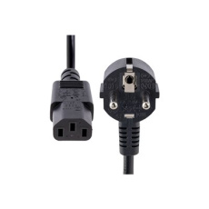 StarTech.com 1m (3ft) Computer Power Cord, 18AWG, EU Schuko to C13 Power Cord, 10A 250V, Black Replacement AC Cord, TV/Monitor Power Cable, Schuko CEE 7/7 to IEC 60320 C13 Power Cord - PC Power Supply Cable (713E-1M-POWER-CORD) - Elektrický kabel - power CEE 7/7 (Z) úhlový do power IEC 60320 C13 - AC 250 V - 10 A - 1 m - lisovaný - černá