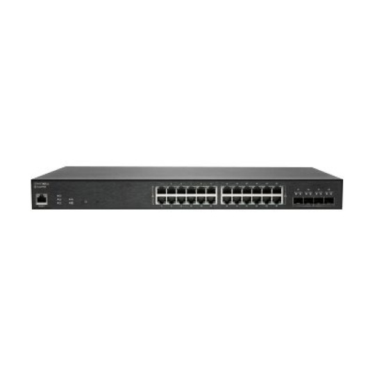 SonicWall Switch SWS14-24FPOE - Přepínač - řízený - 24 x 10/100/1000 (PoE+) + 4 x 10 Gigabit SFP+ - Lze montovat do rozvaděče - PoE+ (410 W) - NFR, demo