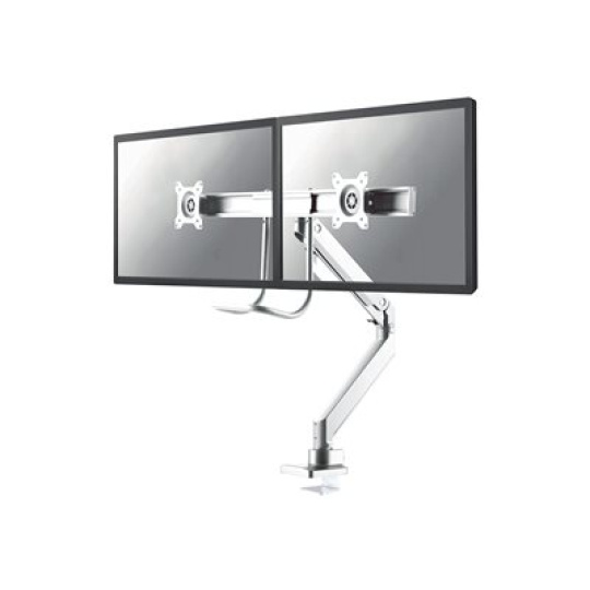 Neomounts NM-D775DX - Montážní sada - plný pohyb - pro 2 LCD displeje - hliník - bílá - velikost obrazovky: 10"-32" - upevnění svorkou, průchodka, upevnitelné na stůl