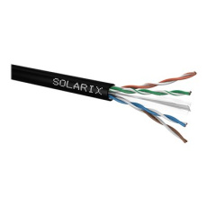 Solarix SXKD-6-UTP-PE - Kabel horizontální - 500 m - 6.1 mm - UTP - CAT 6 - venkovní - černá, RAL 9005