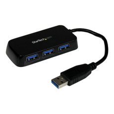 StarTech.com 4-Port USB 3.0 SuperSpeed Hub - Portable Mini Multiport USB Travel Dock - USB Extender Black for Business PC/Mac, laptops (ST4300MINU3B) - Rozbočovač - 4 x SuperSpeed USB 3.0 - desktop - pro P/N: FCREADMICRO3, MSDREADU3CA, USB3S2ESATA3 StarTech.com 4-Port USB 3.0 SuperSpeed Hub - Portable Mini Multiport USB Travel Dock - USB Extender Black for Business PC/Mac, laptops (ST4300MINU3B) - Rozbočovač - 4 x SuperSpeed USB 3.0 - desktop - pro P/N: FCREADMICRO3, MSDREADU3CA, USB3S2ESATA3