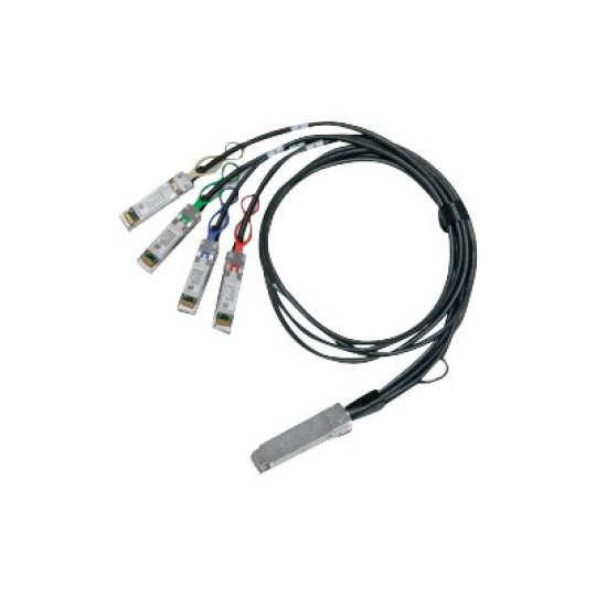 Mellanox LinkX - Přímo napojitelný rozdělovač 100GBase - QSFP28 (M) do QSFP28 (F) - 1 m - SFF-8402/SFF-8665/SFF-8636/IEEE 802.3by - neobsahuje halogen, pasivní - pro Spectrum SN2100, SN2700; Spectrum-2 SN3420, SN3700C; Spectrum-3 SN4600C