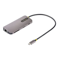 StarTech.com USB C Multiport Adapter, 4K 60Hz HDMI Video, 3 Pt 5Gbps USB-A Hub, 100W Power Delivery Pass-Through, GbE, SD/MicroSD, USB Type-C Mini Travel Dock, 12" / 30cm Cable - USB C Laptop Docking Station - Dokovací stanice - USB-C / Thunderbolt 3 / Thunderbolt 4 - HDMI - 1GbE