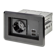 StarTech.com Conference Table Power Center with 1x CE Certified Schuko AC Outlet & 2x USB BC 1.2, Recessed In-Table/Desk Power Strip/Charging Station for Meeting Room/Boardroom/Lab Bench - Charging Station Hub (KITBZPOWEU) - Napájecí pásek - AC 100-240 V - vstup: napájení - výstupní konektory: 2 (2 x USB, 2 x napájení) - cerná
