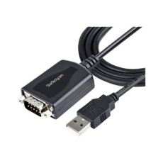 StarTech.com 3ft (1m) USB to Serial Cable with COM Port Retention, DB9 Male RS232 to USB Converter, Straight Through USB to Serial Adapter for PLC/Printer/Scanner - Prolific IC, Automatic Handshake, Windows/Mac OS - Sériový adaptér - USB - RS-232
