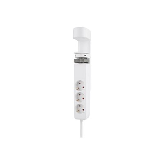 Neomounts - Napájecí pásek - USB-C + USB-A - AC 230 V - 3680 Watt - vstup: Typ F - výstupní konektory: 3 (2 x 24 pin USB-C (PD), USB, 3 x napájení typ F) - 1.4 m kabel - bílá - s Clamp Desk Mount