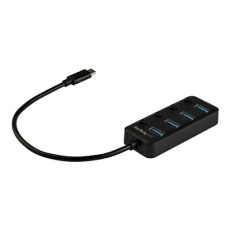 StarTech.com 4 Port USB C Hub, USB-C to 4x USB 3.0 Type-A Ports with Individual On/Off Port Switches, SuperSpeed 5Gbps USB 3.1/3.2 Gen 1, USB Bus Powered, Portable, 10" Attached Cable - Windows/macOS/Linux (HB30C4AIB) - Rozbočovač - 4 x USB 3.1 Gen 1 - desktop StarTech.com 4 Port USB C Hub, USB-C to 4x USB 3.0 Type-A Ports with Individual On/Off Port Switches, SuperSpeed 5Gbps USB 3.1/3.2 Gen 1, USB Bus Powered, Portable, 10" Attached Cable - Windows/macOS/Linux (HB30C4AIB) - Rozbočovač - 4 x USB 3.1 Gen 1 - desktop