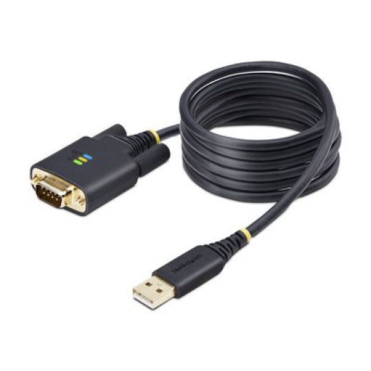 StarTech.com 6.6ft (2m) USB to Serial Adapter Cable, COM Retention, RS232 - USB / sériový kabel - USB (M) do DB-9 (M) šroubovací - 2 m - lisovaný, drsný - černá