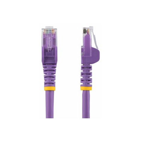 Startech 1.5m CAT6 Ethernet Cable, 10 Gigabit Snagless RJ45 650MHz 100W PoE Patch Cord, CAT 6 10GbE UTP Network Cable w/Strain Relief, Purple, Wiring is UL Certified/TIA - Category 6 - 24AWG (N6PATC150CMPL) - Patch kabel - RJ-45 (M) do RJ-45 (M) - 1.5 m - UTP - CAT 6 - provedení bez hrbolku - purpurová