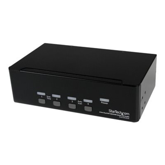 StarTech.com 4-Port Dual KVM Switch with Audio for DVI Computers - Built-in USB Hub (SV431DD2DUA) - Prepínac KVM / audio / USB - 4 x KVM / zvuk / USB - 1 místní uživatel - desktop - pro P/N: IM12D1500P, SV431RACK, SVA12M2NEUA, SVA12M5NA, USBDVI4N1A10, USBDVI4N1A6