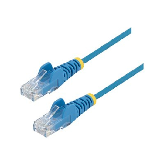 StarTech.com 1m Slim LSZH CAT6 Ethernet Cable, 10 Gigabit Snagless RJ45 100W PoE Patch Cord, CAT 6 10GbE UTP Network Cable w/Strain Relief, Blue, Fluke Tested/ETL, Low Smoke Zero Halogen - Category 6 - 28AWG (N6PAT100CMBLS) - Patch kabel - RJ-45 (M) do RJ-45 (M) - 1 m - CAT 6 - provedení bez hrbolku - modrá