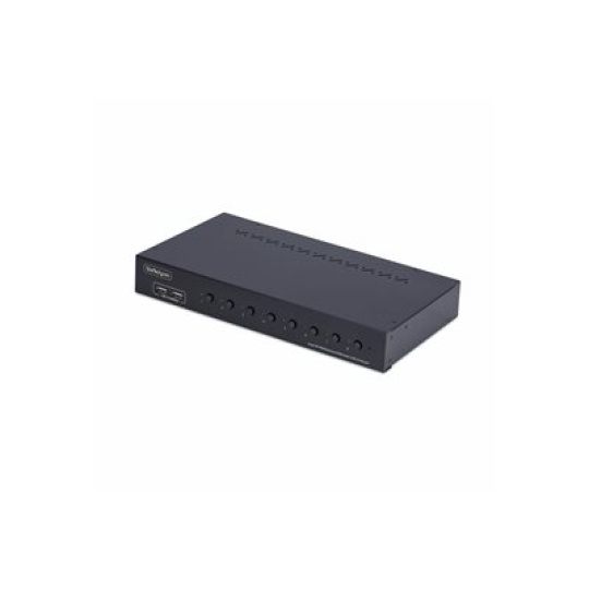 StarTech.com 8-Port DisplayPort KVM Switch w/1U Rack Mount Kit, 4K 60Hz - Prepínac KVM - 8 x KVM port(s) - 1 místní uživatel - desktop - kompatibilní s TAA