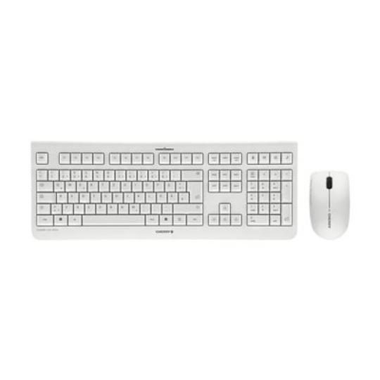 CHERRY DW 3000 - Klávesnice a sada myši - bezdrátový - 2.4 GHz - německá - klávesový spínač: CHERRY LPK - bledě šedá