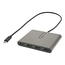 StarTech.com USB C to 4 HDMI Adapter, External Video & Graphics Card, USB Type-C to Quad HDMI Monitor Display Adapter Dongle, 1080p 60Hz, Video Converter, Supports Windows - USB-C Multi Monitor Adapter - Kabel adaptéru - 24 pin USB-C s piny (male) do HDMI se zdířkami (female) - 50 cm - šedá space gray - 1080p podpora 60 Hz