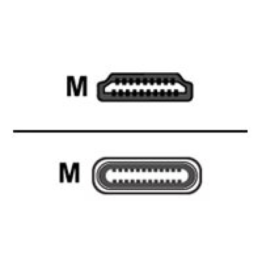 Crestron FT2A-CBL-PT Series - Kabel adaptéru - 24 pin USB-C s piny (male) do HDMI s piny (male) - 2.4 m - podporuje 4K - pro P/N: FT2-202-ELEC-PTL-B, FT2-500-ELEC-PTL-B