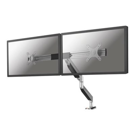 Neomounts by Newstar Select NM-D725DX - Montážní sada - full-motion - pro 2 LCD displeje - stříbrná - velikost obrazovky: 10"-27" - upevnění svorkou, průchodka, upevnitelné na stůl