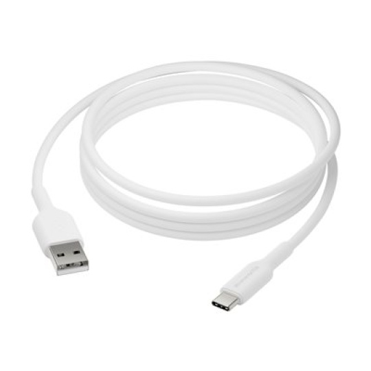 dbramante1928 re-charge - Kabel USB - 24 pin USB-C s piny (male) do USB 2.0 A s piny (male) - 2 m - bílá - nabíjení a synchronizace, pletený kabel, 100% recycled plastic