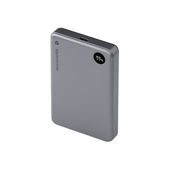 dbramante1928 re-charge - Power banka - 10000 mAh - 38.5 Wh - 20 Watt - 3 A - 2 výstupní konektory (magnetický, 24 pin USB-C) - šedá