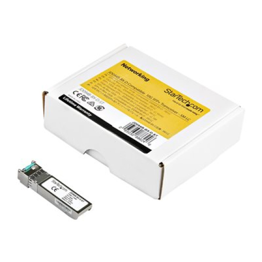 StarTech.com HPE JD094B-BX-D Compatible SFP+ Module, 10GBASE-BX, 10 Gigabit Ethernet Bi-Directional (BiDi) Fiber Single Strand SFP+, LC 10km, HPE 5900, 12500, 5500 Mini GBIC Transceiver - Lifetime Warranty (JD094B-BX-D-ST) - Modul SFP+ vysílace (odpovídá: HP JD094B-BX-D) - 10GbE - 10GBase-BX - jednoduchý režim LC - až 10 km - 1270 nm / 1330 nm - pro HP A5830AF; HPE 12504, 5120, 5500, 5810, 5900AF, 5920AF; FlexFabric 1.92, 11908, 12902