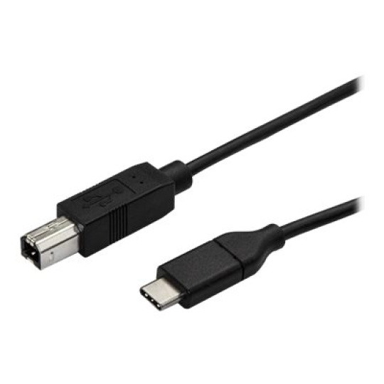 StarTech.com USB C to USB B Printer Cable - 1.6 ft / 0.5m - USB C Printer Cable - USB C to USB B Cable - USB Type C to Type B (USB2CB50CM) - USB kabel - 24 pin USB-C (M) do USB typ B (M) - Thunderbolt 3 / USB 2.0 - 50 cm - cerná