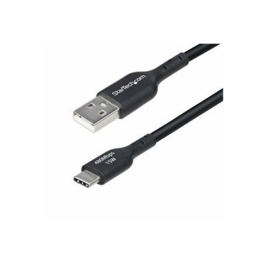 StarTech.com 3m (9.8ft) USB-A to USB-C Charging Cable, Charger Cord, M/M - USB kabel - USB (M) do 24 pin USB-C (M) - USB 2.0 - 3 A - 3 m - neobsahuje halogen, pasivní, nabíjení a synchronizace, USB Fast Charge (15W) - cerná