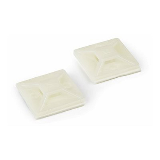 Startech 100 Pack Cable Tie Mounts with Adhesive Tape for 0.18 in. (4.6 mm) Wide Ties, Nylon/Plastic Zip Tie Mounts, Electrical/Network Cable Wrap Mounts / 94V-2 Fire & UL Rated TAA - Nylon 66 Zip Tie Mount (CBMCTM2) - Kabelová upevnovací svorka - bílá - kompatibilní s TAA (balení 100) - pro Startech 1U