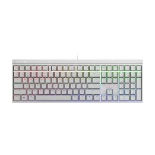 CHERRY XTRFY MX 2.0S - Klávesnice - 100% - full size - podsvícení - USB - QWERTY - americká - klávesový spínac: CHERRY MX2A Red - bílá