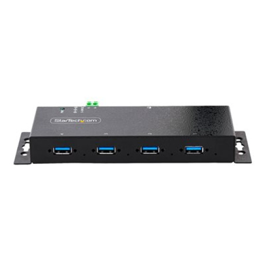 StarTech.com 4-Port Industrial USB 3.0 5Gbps Hub, Rugged USB Hub w/15kV Air/8kV Contact ESD and Surge Protection, DIN/Wall/Desk Mountable USB-A Hub, USB Expansion Hub with Locking Ports - Metal Construction (5G4AINDNP-USB-A-HUB) - Rozbocovac - prumyslový - 4 x USB 3.2 Gen 1 - desktop, lze montovat na konzolu DIN, pro pripevnení na zed