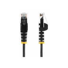 Startech 1m Slim LSZH CAT6 Ethernet Cable, 10 Gigabit Snagless RJ45 100W PoE Patch Cord, CAT 6 10GbE UTP Network Cable w/Strain Relief, Black, ETL, Low Smoke Zero Halogen - Category 6 - 28AWG (N6PAT100CMBKS) - Patch kabel - RJ-45 (M) do RJ-45 (M) - 1 m - CAT 6 - provedení bez hrbolku - cerná