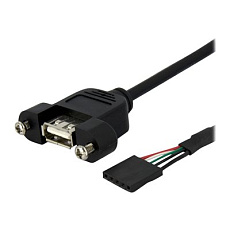 StarTech 1 ft Panel Mount USB Cable - USB A to Motherboard Header Cable Adapter F/F - USB 2.0 internal Cable (USBPNLAFHD1) - Kabel z USB iinterní na externí - USB (F) do 5kolíkový konektor USB 2.0 (F) - 30 cm - krídlové šrouby - cerná StarTech 1 ft Panel Mount USB Cable - USB A to Motherboard Header Cable Adapter F/F - USB 2.0 internal Cable (USBPNLAFHD1) - Kabel z USB iinterní na externí - USB (F) do 5kolíkový konektor USB 2.0 (F) - 30 cm - krídlové šrouby - cerná