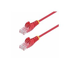Startech 1m Red Slim CAT6 Ethernet Cable, Snagless, 28AWG, LSZH - Patch kabel - RJ-45 (M) do RJ-45 (M) - 1 m - 3.6 mm - UTP - CAT 5/5e/6 - IEEE 802.3bt - neobsahuje halogen, provedení bez hrbolku - cervená