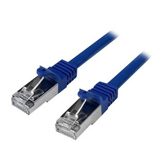 Startech 3m CAT6 Ethernet Cable, 10 Gigabit Shielded Snagless RJ45 100W PoE Patch Cord, CAT 6 10GbE SFTP Network Cable w/Strain Relief, Blue, Wiring is UL Certified/TIA - Category 6 - 26AWG (N6SPAT3MBL) - Patch kabel - RJ-45 (M) do RJ-45 (M) - 3 m - SFTP / 50 mikronu - CAT 6 - lisovaný, provedení bez hrbolku - modrá