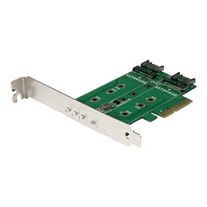 Startech 3-port M.2 SSD (NGFF) Adapter Card - Supports 1x PCIe (NVMe) M.2 SSD, 2x SATA III M.2 SSDs - PCIe 3.0 Adapter (PEXM2SAT32N1) - Adaptér rozhraní - M.2 - M.2 Card / SATA 6Gb/s - PCIe 3.0