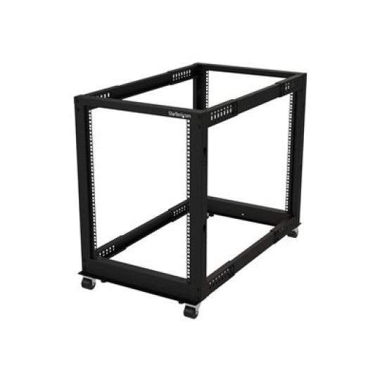 StarTech.com 15U 19" Open Frame Server Rack, 4 Post Adjustable Depth 22-40" Mobile, Free Standing Rolling Network/Computer Equipment Data Rack, Dell PowerEdge, HP ProLiant ThinkServer - Adjustable Server Rack (4POSTRACK15U) - Rozvadec stojanový open frame - 4 pozice - podlahové provedení - cerná - 15U