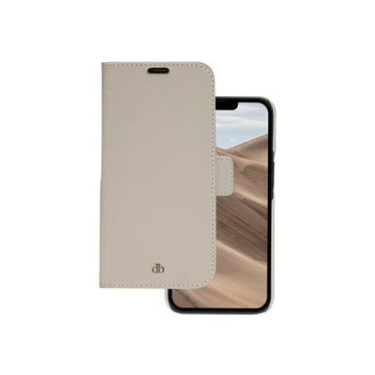 dbramante1928 New York - Pouzdro s klopou pro mobilní telefon - pebbled full-grain sustainable leather - sand dune - pro Apple iPhone 14