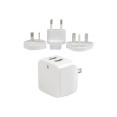 StarTech.com Dual Port USB Wall Charger 17W/3.4A - Travel Charger 110V/220V - Síťový adaptér - 17 Watt - 3.4 A - 2 výstupní konektory (USB) - bílá - pro P/N: USBLT1MWS, USBLT2MBR, USBLT2MW, USBLT30CMW, USBLTM1MBK, USBLTM1MWH, VID2VGATV3