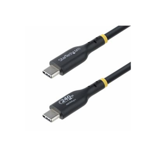 StarTech.com 4m USB C Charging Cable, USB-IF Certified USB-C Cable, 240W - USB kabel - 24 pin USB-C (M) do 24 pin USB-C (M) - USB 2.0 - 48 V - 5 A - 4 m - neobsahuje halogen, pasivní, technologie Extended Power Range (EPR), podpora napájení Power Delivery 3.1 - černá